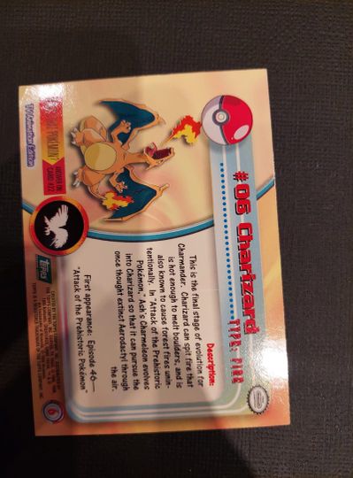 Charizard #06 Topps Series 1 1999 TV Animation Pokemon Card Near Mint NM Item Image